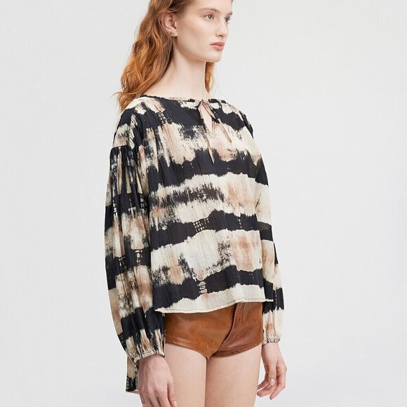 NWT Mes Demoiselles Anthropologie Talpa Blouse Tye-Dye Casual Sophisticated SZ1 - Picture 8 of 12